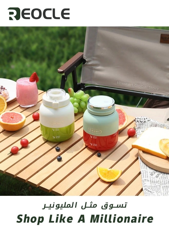 REOCLE Portable Electric Blender Large Capacity Juicer Cup for Smoothie Milkshake Juice Baby Food Built-in Rechargeable Battery for Travel Sports Kitchen Office Outdoors White - Image 2