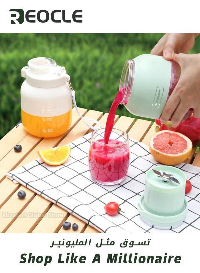 REOCLE Portable Electric Blender Large Capacity Juicer Cup for Smoothie Milkshake Juice Baby Food Built-in Rechargeable Battery for Travel Sports Kitchen Office Outdoors White - Image 4