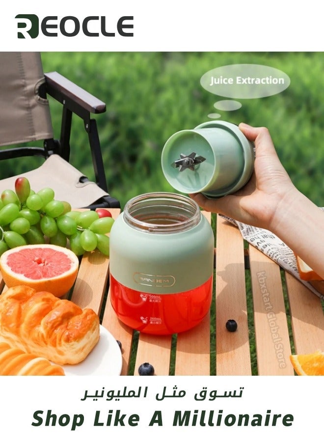 REOCLE Portable Electric Blender Large Capacity Juicer Cup for Smoothie Milkshake Juice Baby Food Built-in Rechargeable Battery for Travel Sports Kitchen Office Outdoors White - Image 3