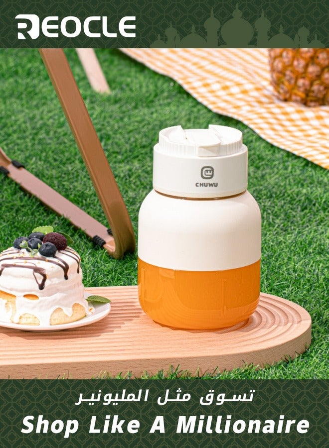 REOCLE Portable Electric Blender Large Capacity Juicer Cup for Smoothie Milkshake Juice Baby Food Built-in Rechargeable Battery for Travel Sports Kitchen Office Outdoors White - Image 1