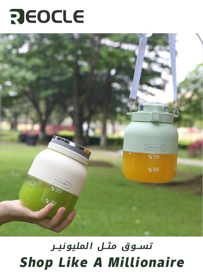 REOCLE Portable Electric Blender Large Capacity Juicer Cup for Smoothie Milkshake Juice Baby Food Built-in Rechargeable Battery for Travel Sports Kitchen Office Outdoors White - Image 5