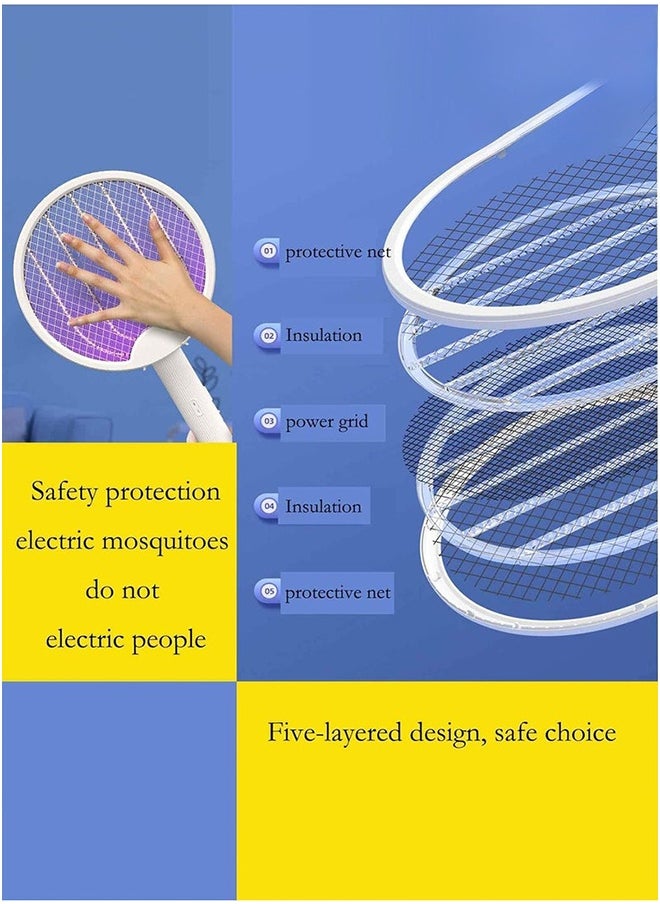 Generic - Electric Fly Swatter, 2 in 1 Bug Zapper Racket, Foldable Fly Swatter Electric, USB Rechargeable Fly Zapper with Powerful Grid 2-Layer Safety Mesh - Image 1