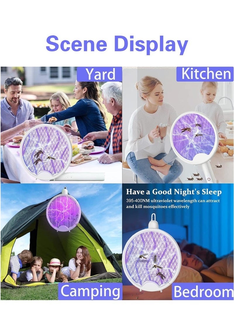Generic - Electric Fly Swatter, 2 in 1 Bug Zapper Racket, Foldable Fly Swatter Electric, USB Rechargeable Fly Zapper with Powerful Grid 2-Layer Safety Mesh - Image 1