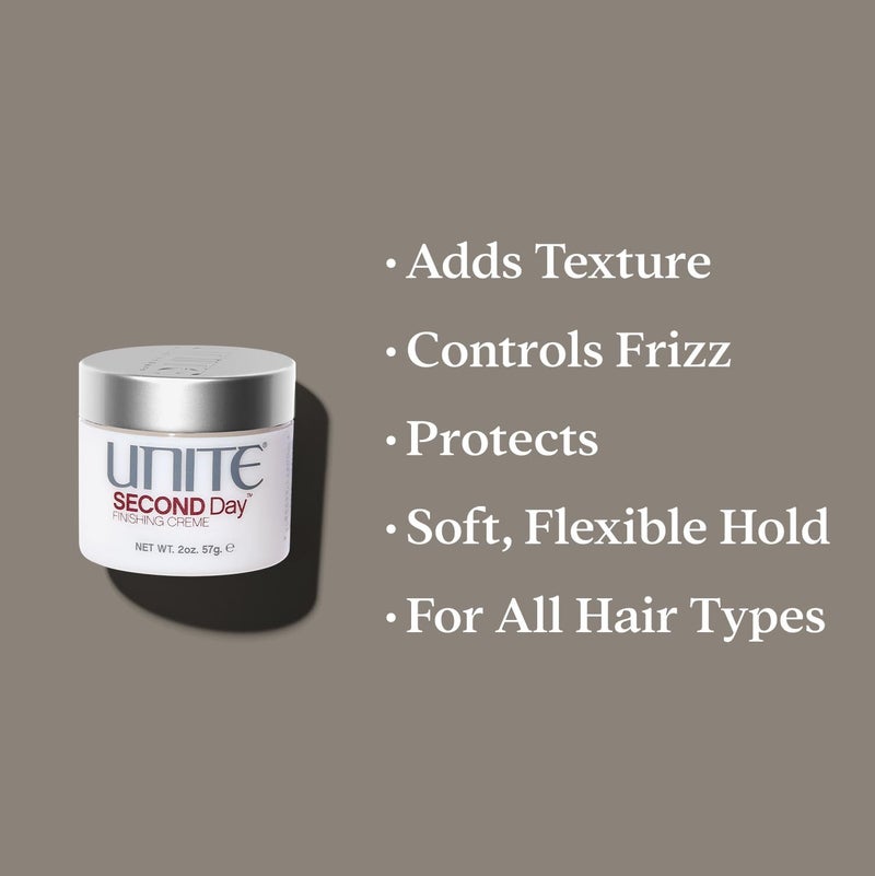UNITE Hair - SECOND Day - Texturizing Finishing Cream for Effortless, Lived-In Texture - Frizz Control, Thermal Protection - Suitable for All Hair Types, 4 Fl Oz - Image 3