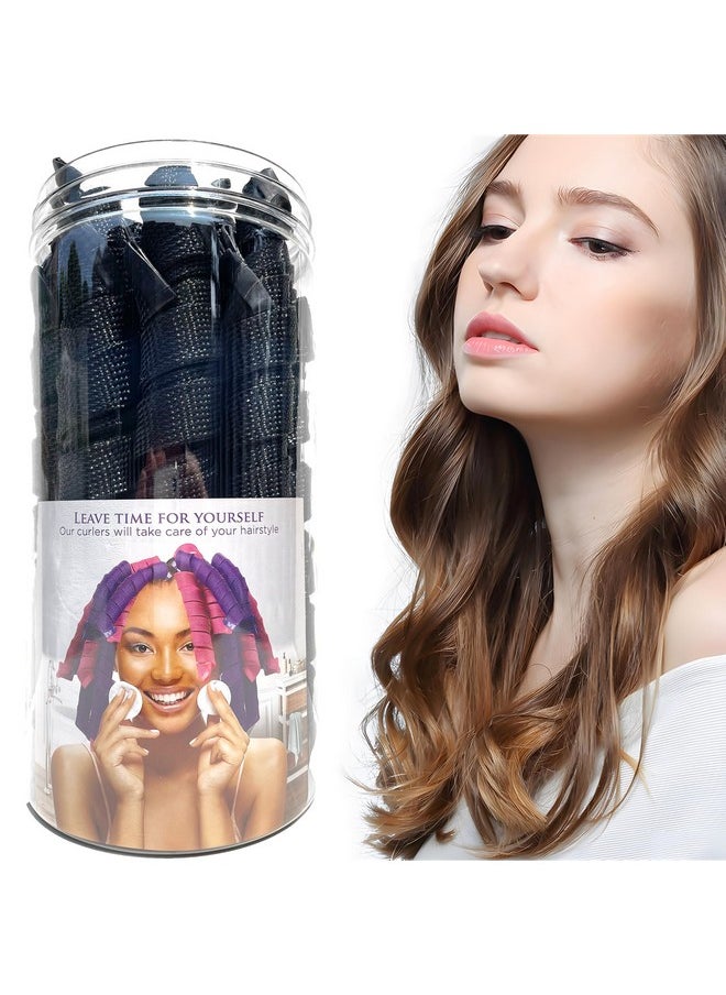 MC MAGIC CURLER - 40 Pcs Heatless Spiral Hair Curlers 22Inch Magic No Heat Hair Curls For Long Hair 4Pcs Styling Hooks Diy Hair Rollers Set（Black） - Image 1
