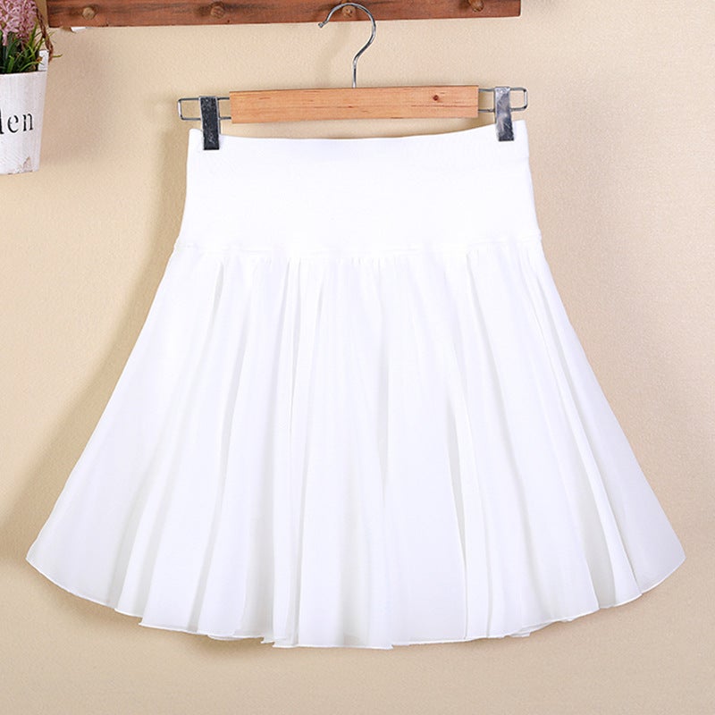 Style Printed Chiffon Plus Size Skirt Tutu Skirt Women'S Floral High Waist Slimming Anti-Running Pleated Skirt - Image 1