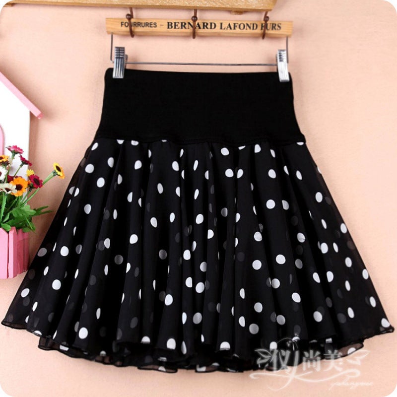 Style Printed Chiffon Plus Size Skirt Tutu Skirt Women'S Floral High Waist Slimming Anti-Running Pleated Skirt - Image 5