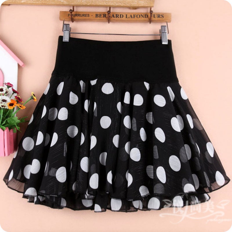 Style Printed Chiffon Plus Size Skirt Tutu Skirt Women'S Floral High Waist Slimming Anti-Running Pleated Skirt - Image 3