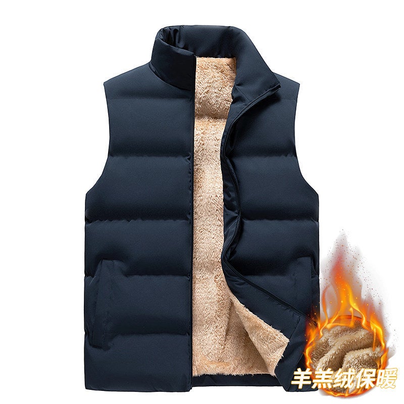 Winter New Lamb Wool Vest For Men, Casual Large Size Vest, Warm Vest For Middle-Aged And Elderly, Fleece-Lined 218 - Image 1