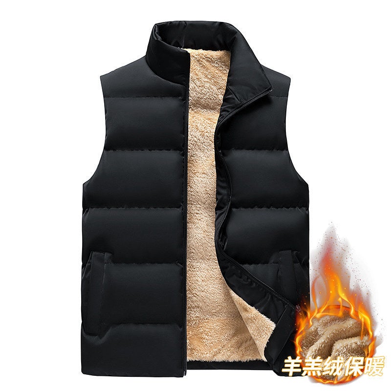 Winter New Lamb Wool Vest For Men, Casual Large Size Vest, Warm Vest For Middle-Aged And Elderly, Fleece-Lined 218 - Image 2
