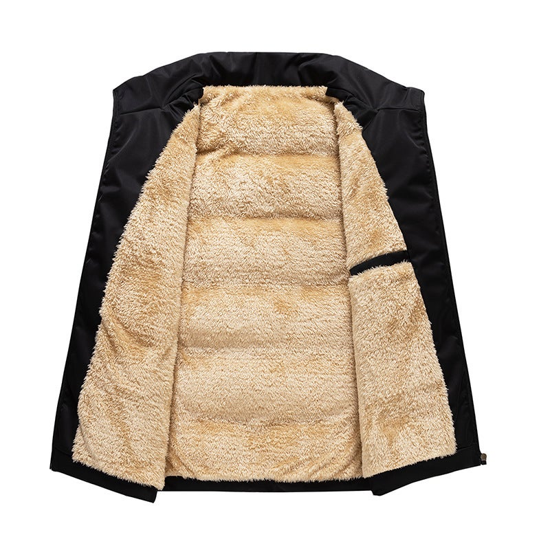 Winter New Lamb Wool Vest For Men, Casual Large Size Vest, Warm Vest For Middle-Aged And Elderly, Fleece-Lined 218 - Image 4