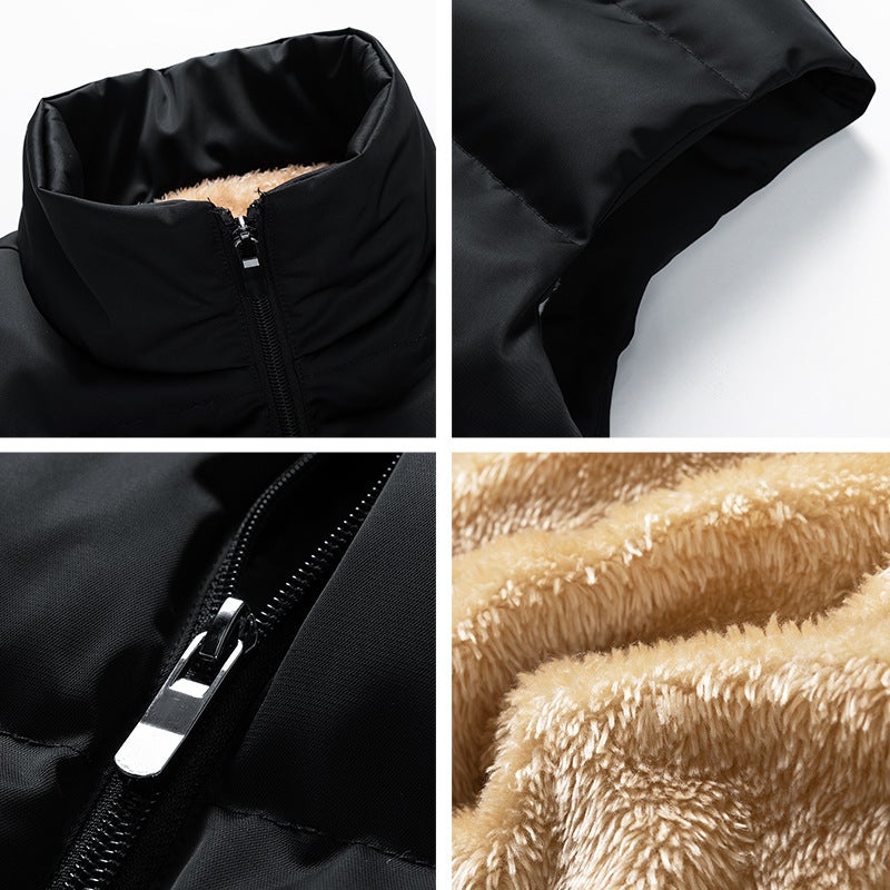 Winter New Lamb Wool Vest For Men, Casual Large Size Vest, Warm Vest For Middle-Aged And Elderly, Fleece-Lined 218 - Image 5