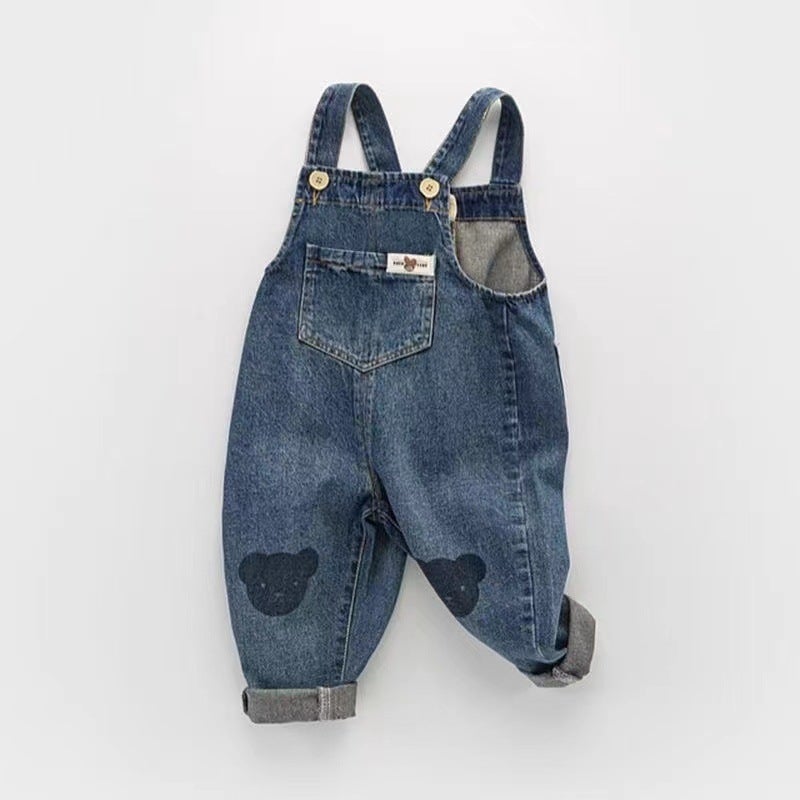 Children'S Denim Overalls 2025 Spring & Fall New Baby Jeans For Boys And Girls Fashion Trendy Versatile Casual Pants - Image 4
