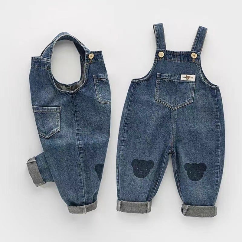 Children'S Denim Overalls 2025 Spring & Fall New Baby Jeans For Boys And Girls Fashion Trendy Versatile Casual Pants - Image 3