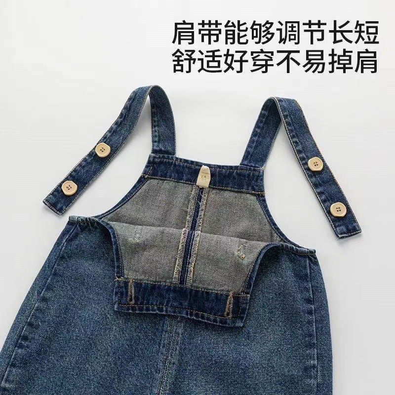 Children'S Denim Overalls 2025 Spring & Fall New Baby Jeans For Boys And Girls Fashion Trendy Versatile Casual Pants - Image 5