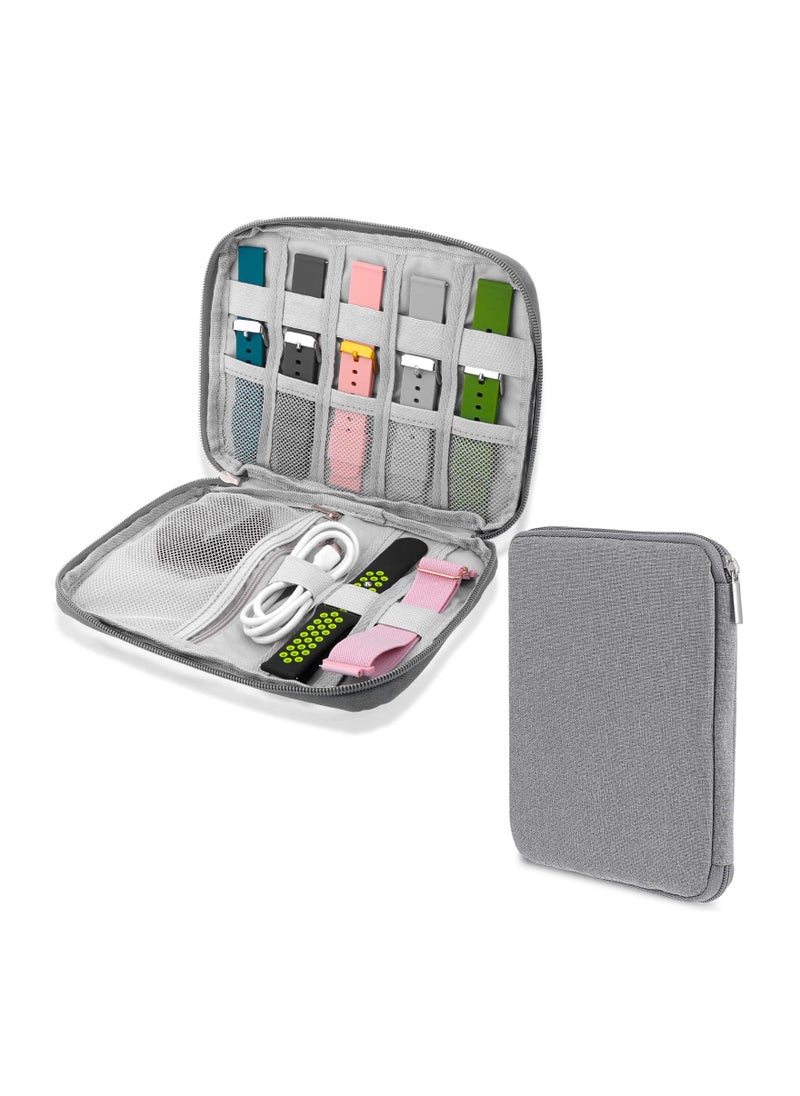 Watch Band Storage Organizer Bag, Waterproof Watch Strap Holder Case for Smartwatch Bands and Accessories, Compatible with All Watch Bands (Grey)  - Image 1