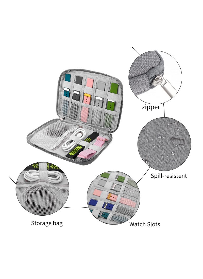 Watch Band Storage Organizer Bag, Waterproof Watch Strap Holder Case for Smartwatch Bands and Accessories, Compatible with All Watch Bands (Grey)  - Image 3