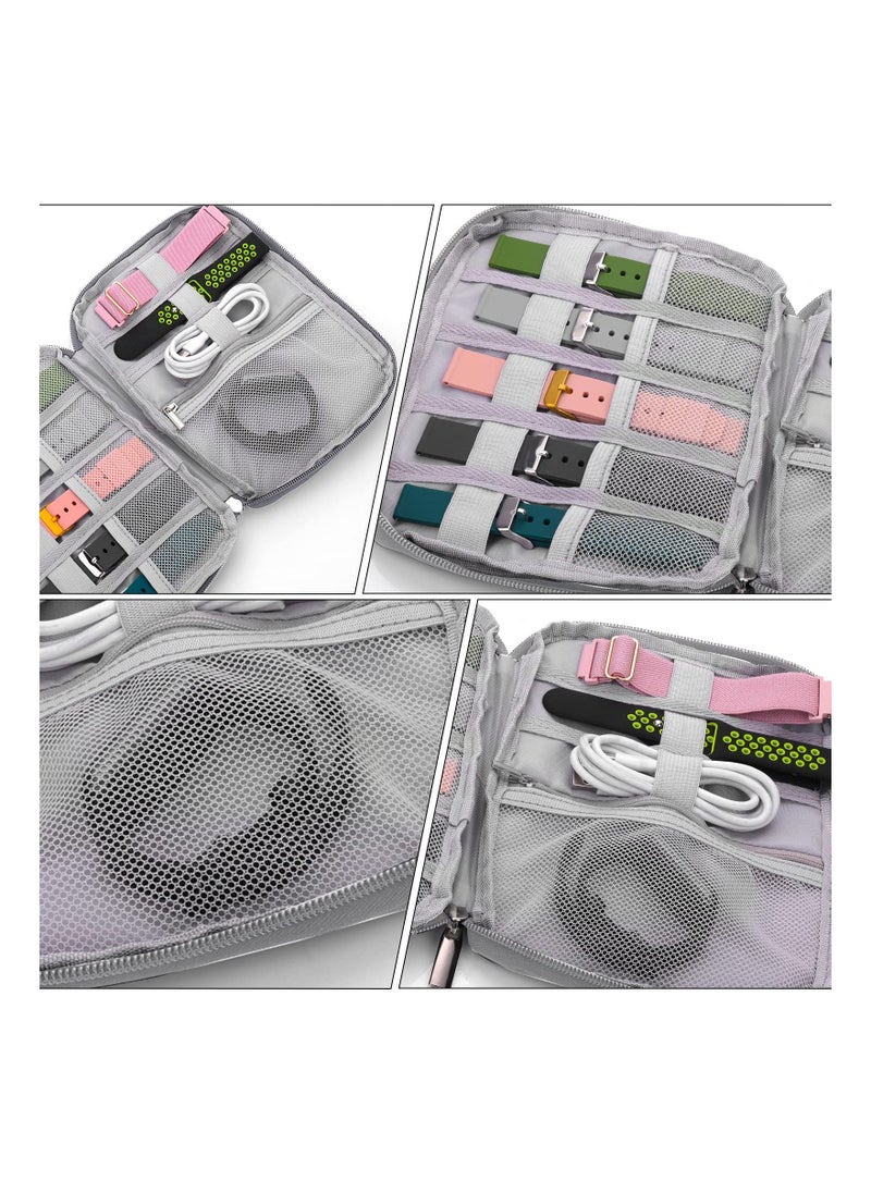 Watch Band Storage Organizer Bag, Waterproof Watch Strap Holder Case for Smartwatch Bands and Accessories, Compatible with All Watch Bands (Grey)  - Image 5
