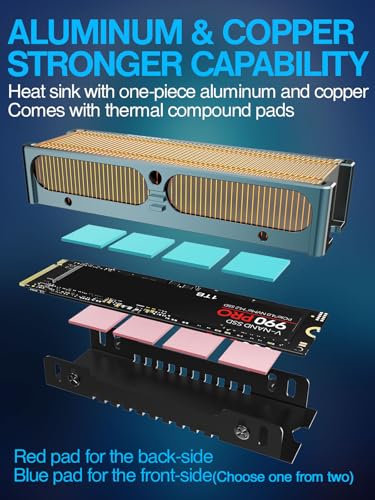 JEYI Q150 M.2 HeatSink, Cooper Fins with Aluminum Frame Passive Heat Sinks - Finscold Q150-1.7mm / 0.68" - Image 2