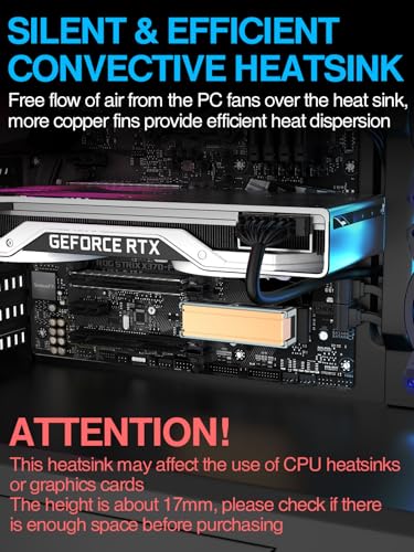 JEYI Q150 M.2 HeatSink, Cooper Fins with Aluminum Frame Passive Heat Sinks - Finscold Q150-1.7mm / 0.68" - Image 5