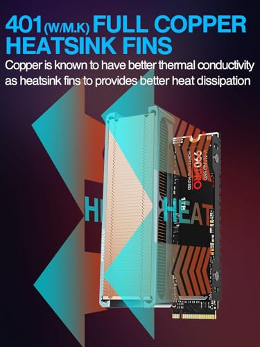 JEYI Q150 M.2 HeatSink, Cooper Fins with Aluminum Frame Passive Heat Sinks - Finscold Q150-1.7mm / 0.68" - Image 3