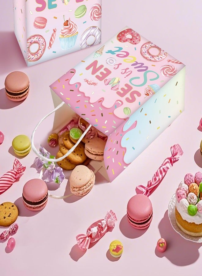Greencian 16Pcs Sweet Sassy and 7 Birthday Party Favor Bags Sweet Sassy and Seven Gift Goodie Bags with Handles Donut 7th Birthday Decorations for Girls 7 Year Old Party Decorations Favors Supplies - Image 5