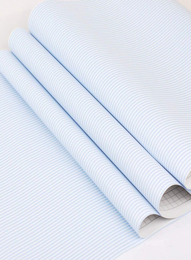 Waddllcor Blue Stripe Contact Paper Self Adhesive Shelf Drawer Liner Peel and Stick Wallpaper for Kitchen Countertops Living Room Bedroom 17.7" x 78.7" - Image 2
