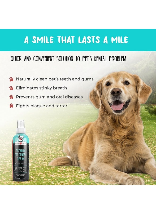 Pets Are Kids Too Pets are Kids Dog Dental Spray - 8oz Premium Dog Breath Spray & Dental Care - Natural Breath Freshener, Fights Tartar, Plaque & Gum Disease, Mouthwash for Dogs & Cats - Mint Formula Water Additive  - Image 2