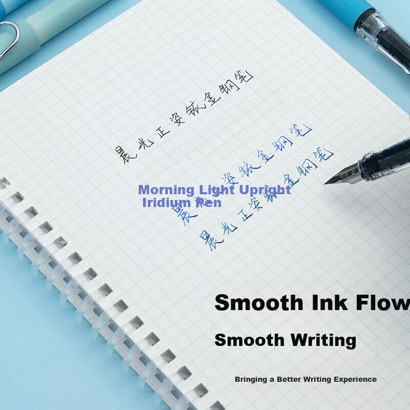M&G Stationery Future Prospects EF Fountain Pen Set (Fountain Pen *1 + 3.4mm Diameter Blue Ink Cartridges *2), Student Writing Fountain Pen, Ink Pen HAFP1766 Green Barrel, Essential for Winter Break - Image 5