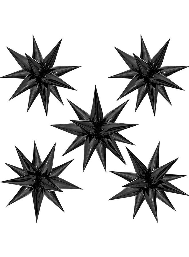 ZAKVOOR 60 Pcs Star Balloons 12 Spike Foil Explosion Party Decoration Balloons for Halloween Graduation Birthday (Black) - Image 1