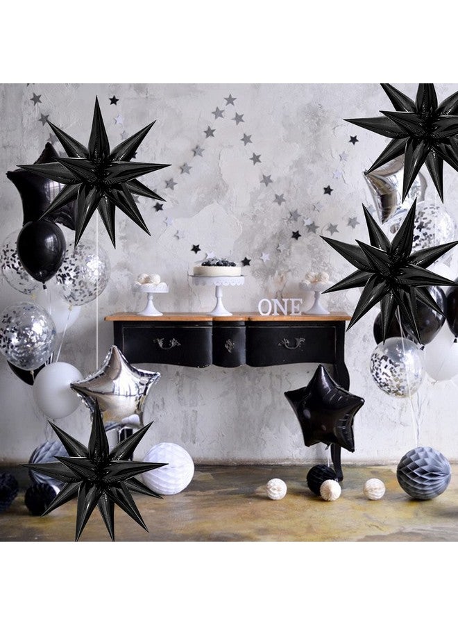 ZAKVOOR 60 Pcs Star Balloons 12 Spike Foil Explosion Party Decoration Balloons for Halloween Graduation Birthday (Black) - Image 4
