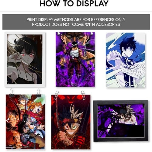 Thepaper9store Paper9store Pack of 9 - Anime Posters self-Adhesive Anime Wall Poster for Room, Size A4 Self-Adhesive 300 GSM Thick matt Poster (Black Clover) - Image 3