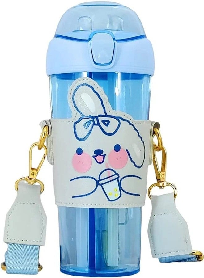 Mayatra's Sipper Bottle for Kids – 2 in 1 Water Bottle, Tumbler with Straw and Sipper with Adjustable Strap,Anti-Leak Cartoon Printed Kids Sipper for Kids, School Bottle for Kids (Blue) - Image 1