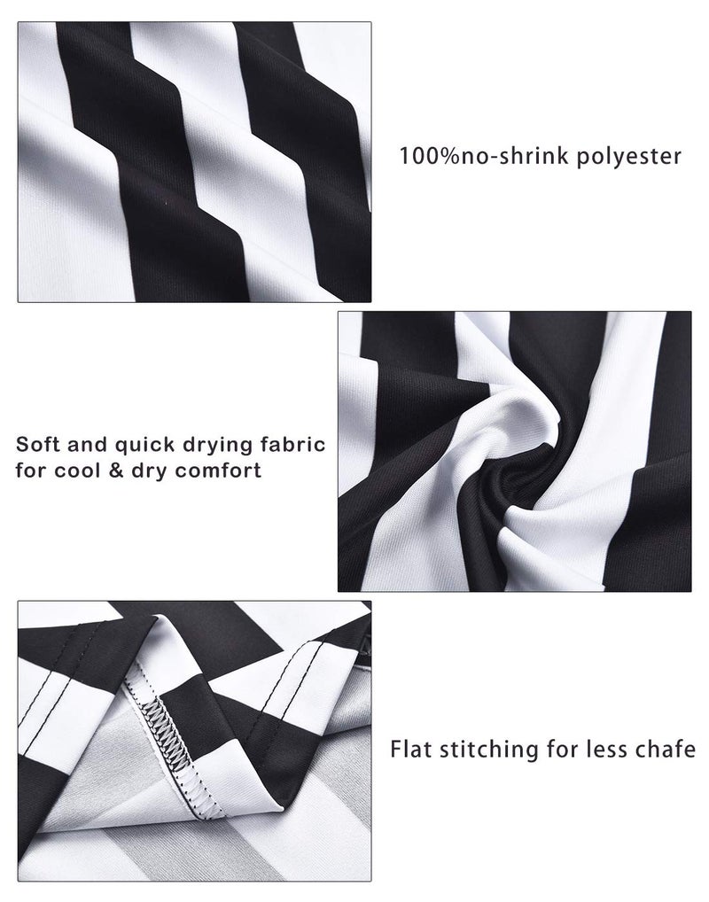 ChinFun Official Referee Costume Shirt Women's Ref Shirt Zipper Collared Black and White Stripe Umpire Jersey Shirt for Basketball Football Soccer Rugby Sports Halloween Size L - Image 4