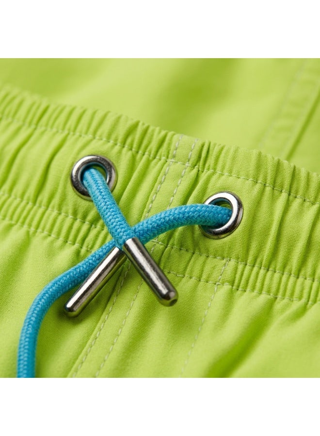 IceZone Men's Quick-Dry Swim Trunks with Anchor Graphic, Lime Green Mesh-Lined Board Shorts with Pockets - Image 4