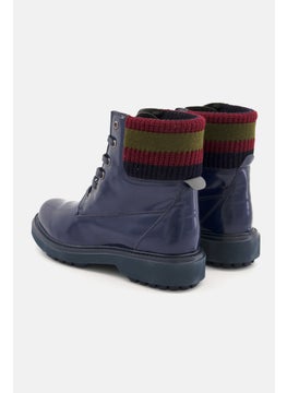 GEOX Women Asheely High Cut Lace Up Casual Shoes, Navy Blue Combo  - Image 3
