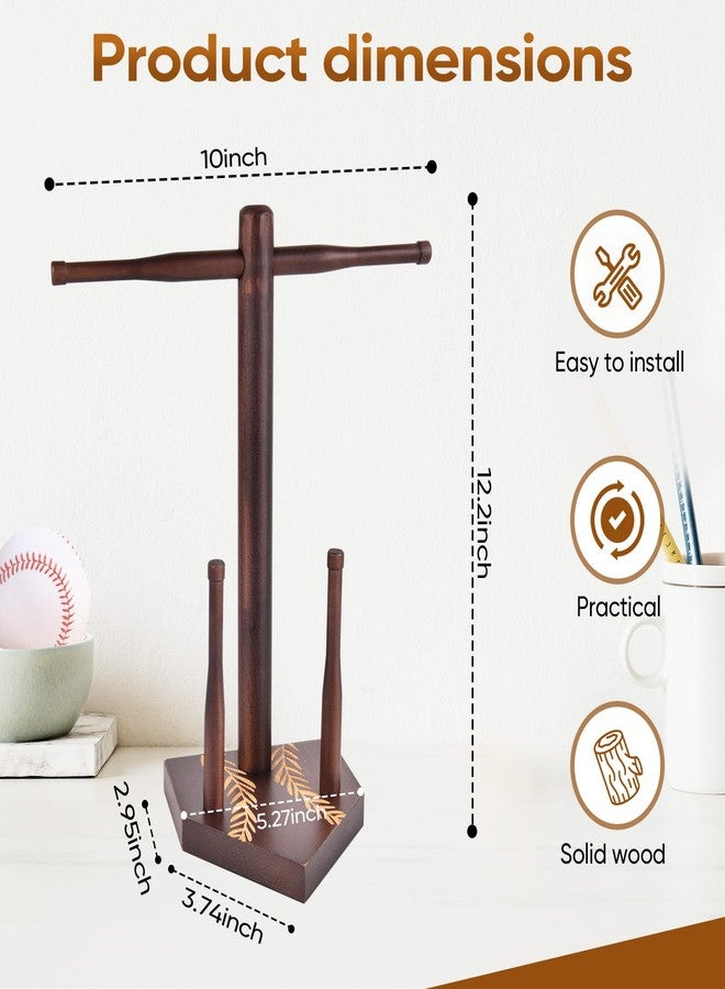 Dumbpec Wooden Baseball & Softball Drip Accessories: Necklace Holder Organizer, Championship Ring Display Case - Sports Ring Holder for Men and Boys, Trophy Display Gift, Bedroom and Party Decor - Image 2
