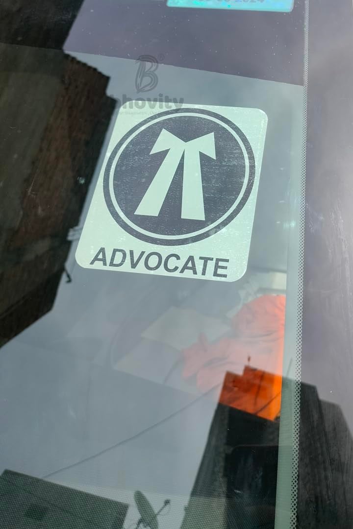 Bhovity® Pack of 2 Inside Sticker with Front Adhesive Advocate Sticker for Car - Image 1
