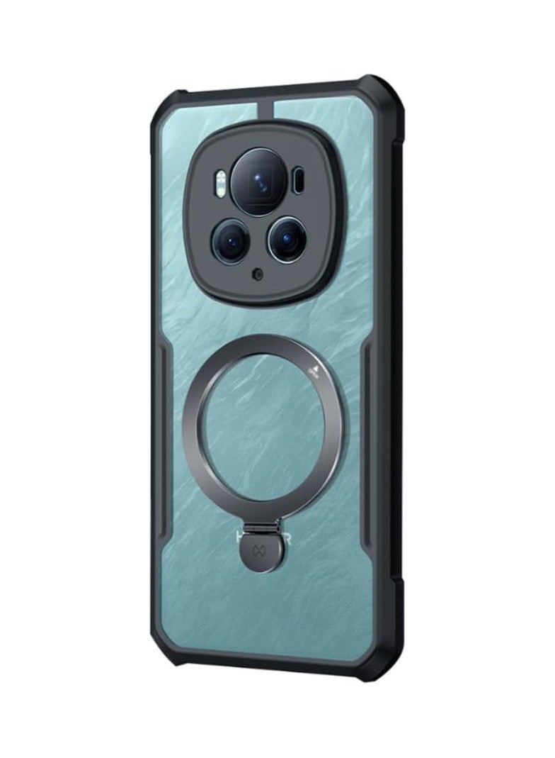 عام جراب مغناطيسي متوافق مع هاتف هونور ماجيك 6 برو، جراب قابل للوقوف، وسادة هوائية، حماية من السقوط، تغطية خلفية من الأكريليك والتي بي يو - Image 1