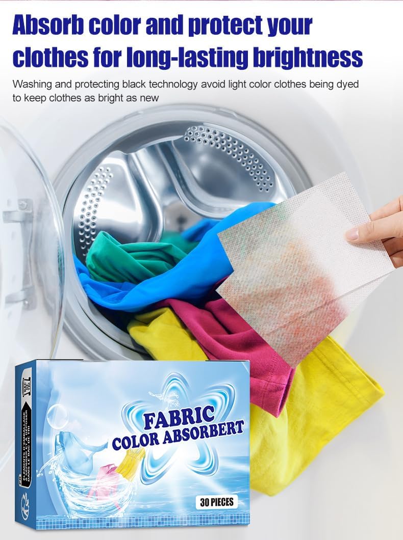 Dryer Sheets, Prevent Color Bleeds Runs Absorber Laundry Sheets, Anti Dyeing Clothes, Clothing Color Absorbing Paper Mite Removal Color Trapping Sheets for Home Apartment Use(1 Box/30Pcs) - Image 5