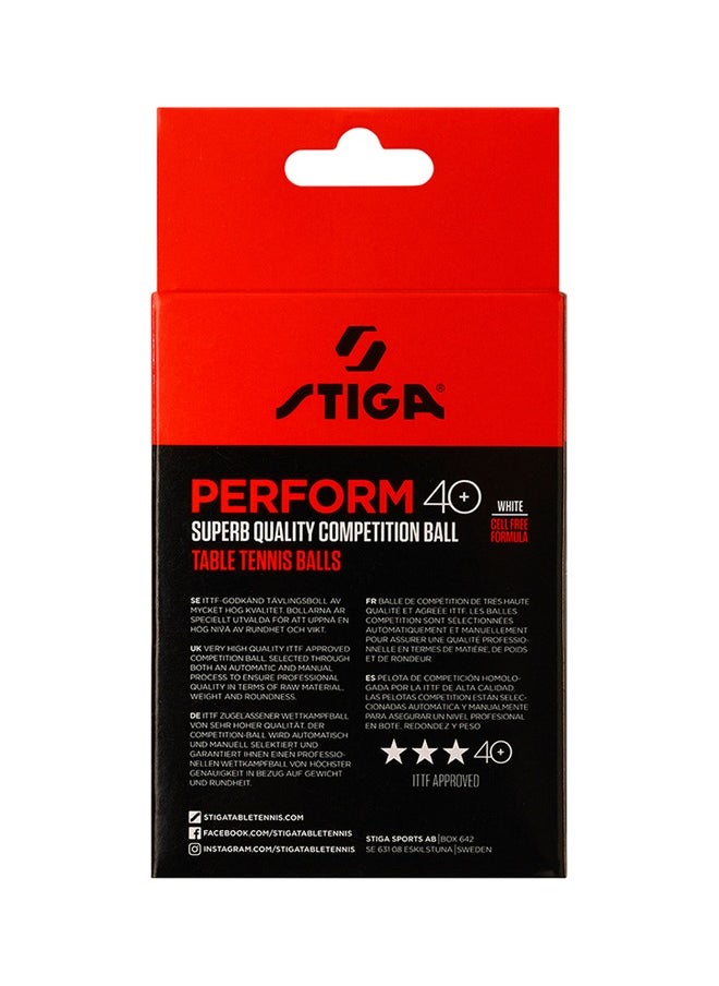 Stiga - Perform 3 Star Table Tennis Ball - White (6 Pack) - Image 1