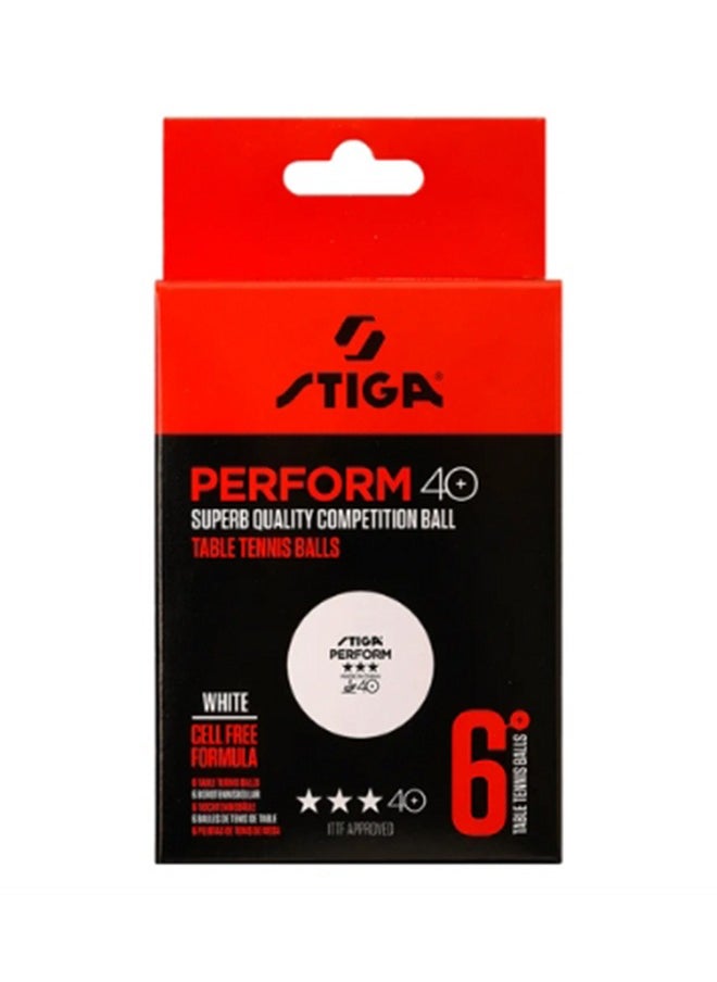 Stiga - Perform 3 Star Table Tennis Ball - White (6 Pack) - Image 1