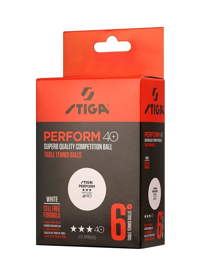 Stiga - Perform 3 Star Table Tennis Ball - White (6 Pack) - Image 1