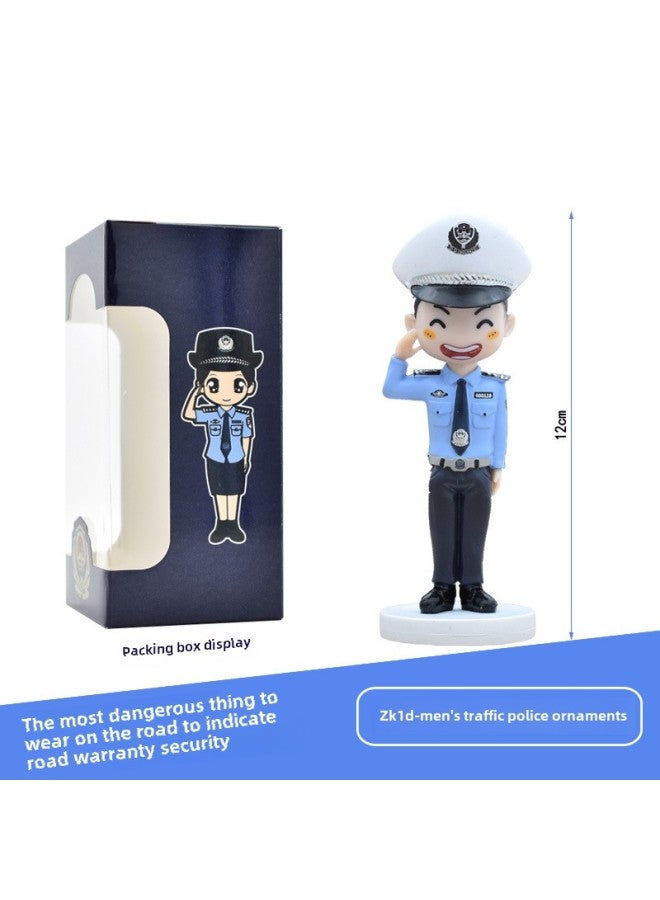 Police Doll Doll Soldier Public Security Armed Police Special Police Car Ornaments Hand-made Gift Creative Model Cake Decoration-Color:ZK1d-policewoman - Image 5
