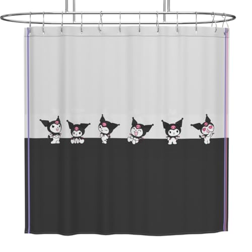 Franco Sanrio Kuromi 13Piece Shower Curtain Set 72 x 72 Inch Fabric Curtain with Hooks Bathroom Decor Machine Washable 100 Officially Licensed Product by Franco Collectibles - Image 1