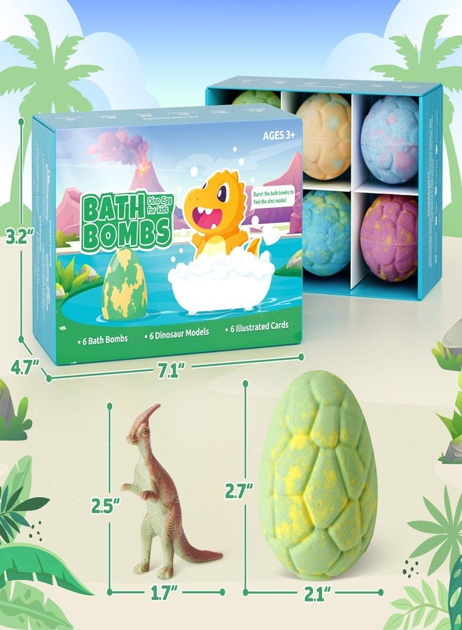 TranquilBliss Dino Egg Bath Bombs for Kids with Surprise Inside, 6 Packs Dinosaur Bath Toys Set for Boys,Girls, Bubble Fizzies, Educational Birthday & Christmas Gift Ideas - Image 2