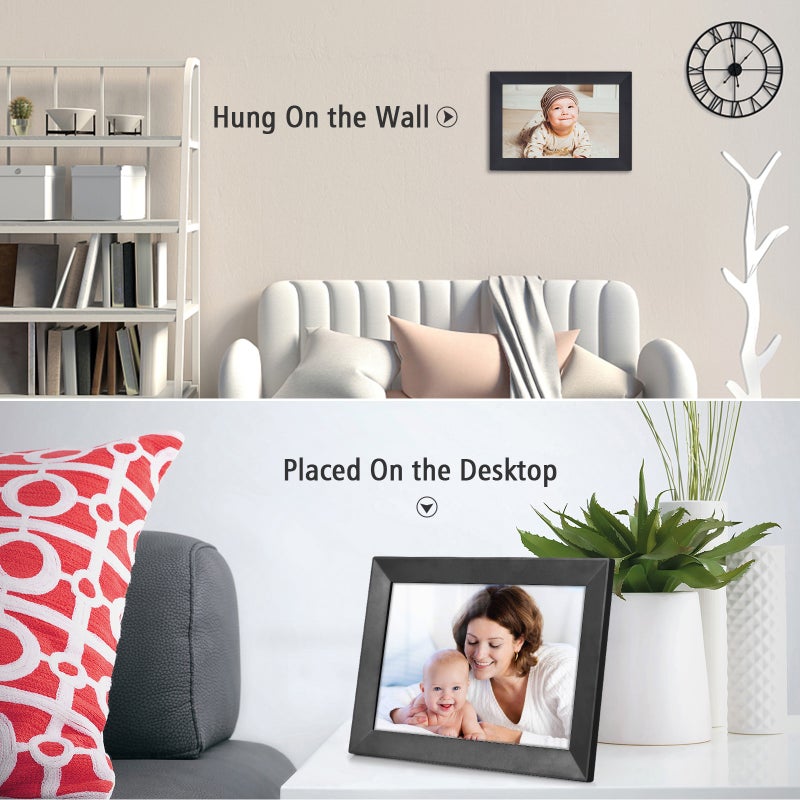 10.1 Inch WiFi Digital Photo Frame Built-in 16GB Memory Smart Digital Picture Frame LCD Touch Panel Auto Rotation APP Sharing Birthday Festival Christmas Gift for Family Friends - Image 4