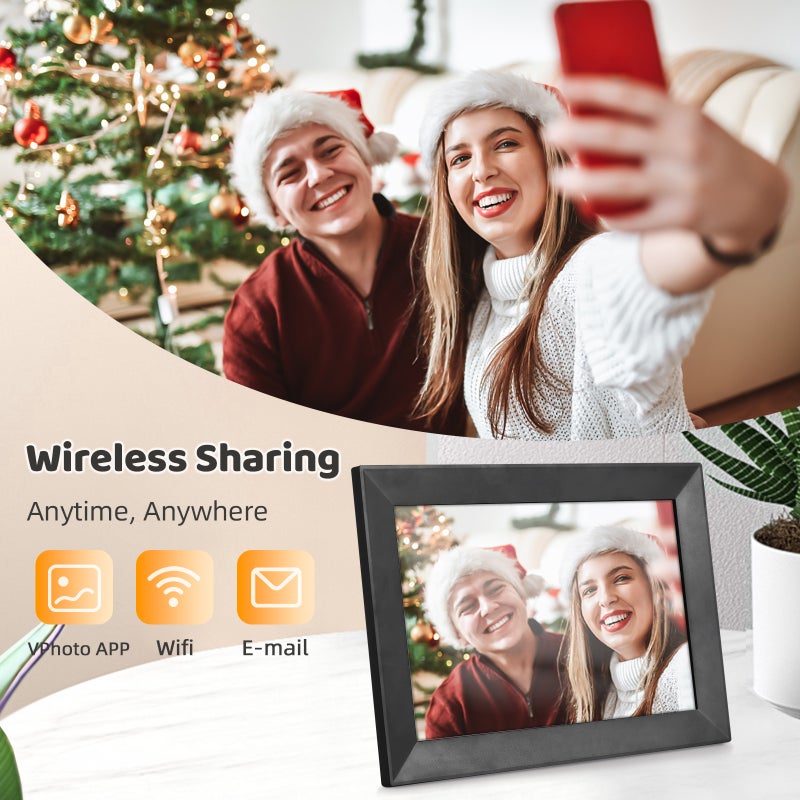 10.1 Inch WiFi Digital Photo Frame Built-in 16GB Memory Smart Digital Picture Frame LCD Touch Panel Auto Rotation APP Sharing Birthday Festival Christmas Gift for Family Friends - Image 5