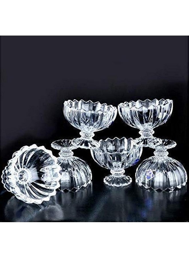 NGEL Ice Cream Bowls, Salad Dessert Serving Bowls, Tableware Set, 120 ml, Crystal Clear (6 pcs) - Image 1