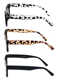 V.W.E. Vision World 3 Pairs Women Outdoor Reading Sunglasses Fully Magnified Readers (3 Pairs (Grey/Brown/Black) 1.75)  - Image 3